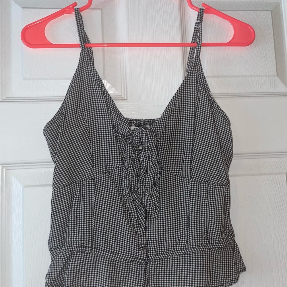 Black and White Gingham Women's Top
